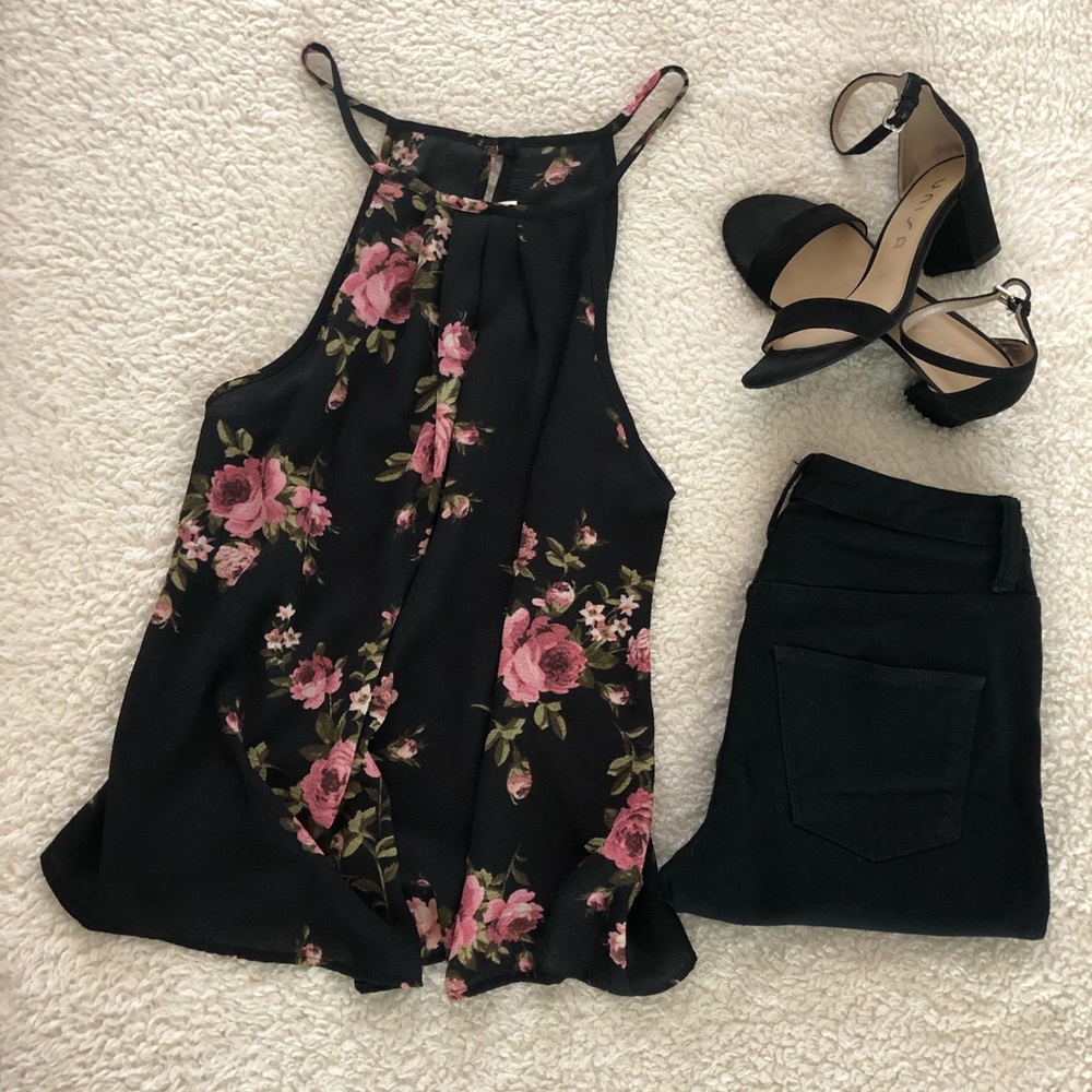 Rose romantic tank top
